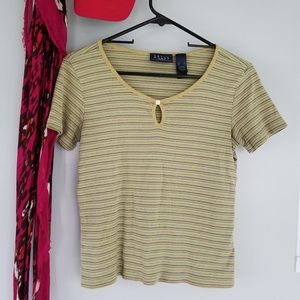 Vintage stripe shirt with keyhole